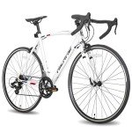 HH HILAND 700c Road Bike, 14 Speeds, Light Weight Aluminum Frame, Racing Bike City Commuting Road Bicycle for Men Women White