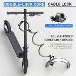 Honszex Scooter Lock, Bike Locks, Cable Lock with Combination, Double Cable Anti-Theft 41 Inch, Electric Scooter Accessories