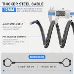 Honszex Scooter Lock, Bike Locks, Cable Lock with Combination, Double Cable Anti-Theft 41 Inch, Electric Scooter Accessories