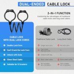 Honszex Scooter Lock, Bike Locks, Cable Lock with Combination, Double Cable Anti-Theft 41 Inch, Electric Scooter Accessories