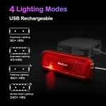 BikeSpark Auto-Sensing Rear Light G4R, USB Rechargeable, 240HRs, Precise Brake Sensing for Cargo Rack, Large Reflector, 50/80mm Screw Mounted, Easy Release, Made in Taiwan