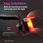 BikeSpark Auto-Sensing Rear Light G4R, USB Rechargeable, 240HRs, Precise Brake Sensing for Cargo Rack, Large Reflector, 50/80mm Screw Mounted, Easy Release, Made in Taiwan