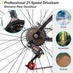 HH HILAND 24 26 inch Mountain Bike for Men Women, 21 Speeds High-Carbon Steel Frame, Sport Cycling MTB Bicycle for Adult