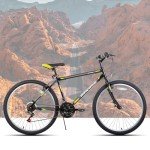 HH HILAND 24 26 inch Mountain Bike for Men Women, 21 Speeds High-Carbon Steel Frame, Sport Cycling MTB Bicycle for Adult