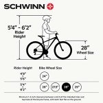 Schwinn GTX 1 Hybrid Bike, 700c Mens and Womens Bike, 21-Speed Hybrid Bicycle, Aluminum Dual-Sport Frame, Suspension Fork, Front and Rear Linear Pull Brakes, Adult Bicycle