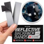 Byllstore Reflective Backpack Straps | 3M Scotchlite Reflectors with Velcro Bands | Compact 1x4 Inch Size | 2-Pack (Silver)