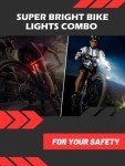 9000 Lumens Bike Lights Front and Back for Night Riding, 5200 mAh USB Rechargeable 6 LED Bicycle Light, 5+5 Modes Bike Headlight and Tail Light Set Runtime 30+ Hrs, IPX5 Waterproof