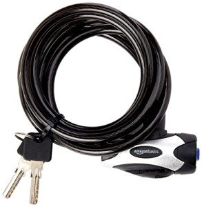 Amazon Basics Bike Cable Lock, 6 Feet, Black
