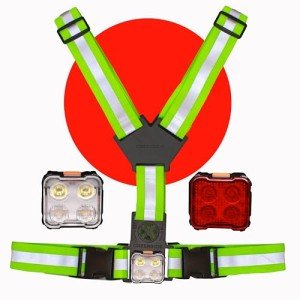 GREERRIDE Light Up Running Vest - Rechargeable, Reflective Running Vest for Runners, Dark Night Walking Reflective Safety Gear for Men Women with Removable White and Red Flashlights