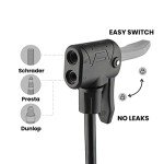 Hycline Bike Floor Pump with Gauge: Bicycle Tire Pump 160 PSI High Pressure - Air Pumps with Presta and Schrader Valve - Inflator for MTB BMX Tires, Balls, Balloons, Inflatables (Black)