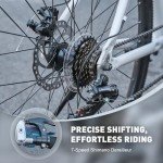 Viribus Hybrid Bikes, 28 inch Road Bike, Mens Bike with Lightweight Aluminum Frame, 700C Bicycle 7 Speed, Bicycles for Tall Men Women Adults, Commuter Bike, City Bike, Bright White