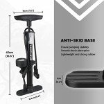 Hycline Bike Floor Pump with Gauge: Bicycle Tire Pump 160 PSI High Pressure - Air Pumps with Presta and Schrader Valve - Inflator for MTB BMX Tires, Balls, Balloons, Inflatables (Black)
