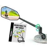 RBRL Bicycle Mirror, Aluminum Alloy Bike Mirror Handlebar Mount, Anti-shake & Break-proof, Foldable HD Real Glass Rotatable Ebike Accessories, Bike Rear View Mirror for Ebike Scooter (Left)