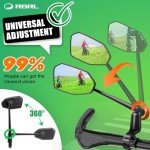 RBRL Bicycle Mirror, Aluminum Alloy Bike Mirror Handlebar Mount, Anti-shake & Break-proof, Foldable HD Real Glass Rotatable Ebike Accessories, Bike Rear View Mirror for Ebike Scooter (Left)