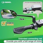 RBRL Bicycle Mirror, Aluminum Alloy Bike Mirror Handlebar Mount, Anti-shake & Break-proof, Foldable HD Real Glass Rotatable Ebike Accessories, Bike Rear View Mirror for Ebike Scooter (Left)