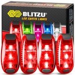 4 Pack LED Safety Light, Clip on Reflective Gear Lights for Walking at Night, Running, Jogging, High Visibility Strobe Light Accessories for Runners, Kids, Hiking, Kayak, Cycling, Camping, Boat Red
