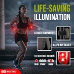 4 Pack LED Safety Light, Clip on Reflective Gear Lights for Walking at Night, Running, Jogging, High Visibility Strobe Light Accessories for Runners, Kids, Hiking, Kayak, Cycling, Camping, Boat Red
