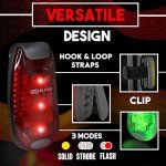 4 Pack LED Safety Light, Clip on Reflective Gear Lights for Walking at Night, Running, Jogging, High Visibility Strobe Light Accessories for Runners, Kids, Hiking, Kayak, Cycling, Camping, Boat Red