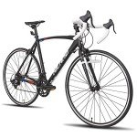 HH HILAND 700c Road Bike, 14 Speeds, Light Weight Aluminum Frame, Racing Bike City Commuting Road Bicycle for Men Women Black