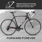 HH HILAND 700c Road Bike, 14 Speeds, Light Weight Aluminum Frame, Racing Bike City Commuting Road Bicycle for Men Women Black
