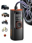 Skight Tire Inflator Portable Air Compressor - Powerful 150PSI & 2X Faster, Accurate Pressure LCD Display, Cordless Easy Operation - Portable Air Pump for Car, Motorcycle, E-Bike, Ball