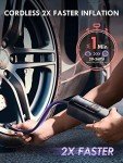 Skight Tire Inflator Portable Air Compressor - Powerful 150PSI & 2X Faster, Accurate Pressure LCD Display, Cordless Easy Operation - Portable Air Pump for Car, Motorcycle, E-Bike, Ball