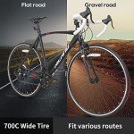 HH HILAND 700c Road Bike, 14 Speeds, Light Weight Aluminum Frame, Racing Bike City Commuting Road Bicycle for Men Women Black