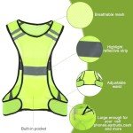 Ptwola Reflective Running Vest High Visibility Running Gear with Large Pocket Night Lightweight Reflective Safety Vest for Women Men Kids Biking Cycling Riding Walking Motorcycle Construction Workers