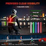 HENMI LED Reflective Running Vest,Rechargeable Running Gear,3 Lighting Modes and 5 Lights Colors Reflective Vest for Running Cycling Walking