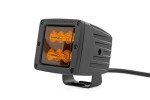 Rough Country Dual 2-Inch LED Light Pods with Amber Lens - 60W CREE LED, 4800 Lumen, Spot Focus Beam, Rugged Off-Road Lighting for Jeeps, Trucks, UTV