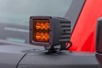 Rough Country Dual 2-Inch LED Light Pods with Amber Lens - 60W CREE LED, 4800 Lumen, Spot Focus Beam, Rugged Off-Road Lighting for Jeeps, Trucks, UTV