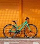 AVASTA Road Hybrid Bike for Women Female Lightweight Step Through 700c Aluminum Alloy Frame City Commuter Comfort Lady Bicycle, 7-Speed Drivetrain, Color Mint Green