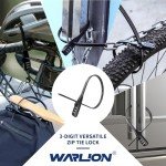 WARLION Zip Tie Lock - 3-Digit Adjustable Cable Lock, for Bike Rack, Motorcycle Helmet, Skateboard, Skis, French Door, Stroller & Cabinet - Ideal for Lightweight Security (1 Pack)