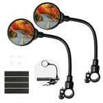 Seelulu Bike Mirror Handlebar Mount(Black-2 piece), Adjustable Rotatable Bicycle Rear View Mirror, Wide Angle Acrylic Convex Safety Mirror for Mountain Road Bike