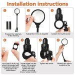 Seelulu Bike Mirror Handlebar Mount(Black-2 piece), Adjustable Rotatable Bicycle Rear View Mirror, Wide Angle Acrylic Convex Safety Mirror for Mountain Road Bike