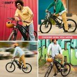 SWFT Edge Electric Mountain Bike for Adults- 44 Miles Max Range, 20mph Max Speed, 26” Tires, 3 Level Pedal Assist, LCD Display, EBike Black