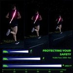 Ylzzrs Reflective Sash Gear for Walking at Night,LED Reflective Belt Safety Lights,Lights for Night Dog Walking,High Visibility Type-C Rechargeable with Phone Holder for Men Women(Pink)