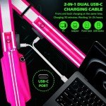 Ylzzrs Reflective Sash Gear for Walking at Night,LED Reflective Belt Safety Lights,Lights for Night Dog Walking,High Visibility Type-C Rechargeable with Phone Holder for Men Women(Pink)