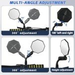 SHEJISI Bike Mirror, 2 pcs Bike Mirror Handlebar Mount,Aluminum Alloy,HD 360° Adjusted Bike Rear View Mirror, Anti-impact/explosion/glare, Fits for Mountain Bikes,E-bike, Bicycle,Scooter,Motorcycle