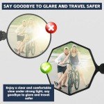 SHEJISI Bike Mirror, 2 pcs Bike Mirror Handlebar Mount,Aluminum Alloy,HD 360° Adjusted Bike Rear View Mirror, Anti-impact/explosion/glare, Fits for Mountain Bikes,E-bike, Bicycle,Scooter,Motorcycle