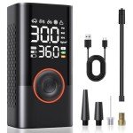 Tire Inflator Portable Air Compressor Portable Cordless Mini Air Pump with Digital Pressure Gauge 150PSI 3X Fast Inflation and Auto Shutoff Function Tires Pump for Cars Motorcycles Bikes Balls