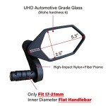 MEACHOW New Bar End Bike Mirror, Crystal UHD Automotive Grade Glass Lens E-Bike Mirrors, Scratch Resistant, Safe Rearview Mirrors, (Silver Right Side) ME-022RS