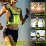 wocharm Reflective Vest Chest Phone Holder, Adjustable Hydration Training Workout Gear for Nighttime Running Biking Motorcycle Dog Walking (Fluorescent green)