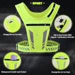 wocharm Reflective Vest Chest Phone Holder, Adjustable Hydration Training Workout Gear for Nighttime Running Biking Motorcycle Dog Walking (Fluorescent green)