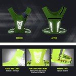wocharm Reflective Vest Chest Phone Holder, Adjustable Hydration Training Workout Gear for Nighttime Running Biking Motorcycle Dog Walking (Fluorescent green)