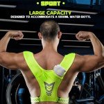 wocharm Reflective Vest Chest Phone Holder, Adjustable Hydration Training Workout Gear for Nighttime Running Biking Motorcycle Dog Walking (Fluorescent green)