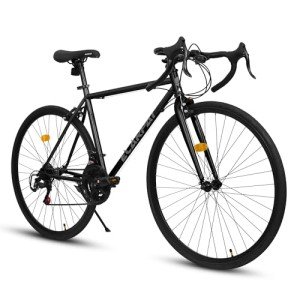 Ecarpat 700C Hybrid Road Bike, 21 Speeds Christmas New Year Gifts Bicycles for Men Womens, Steel Frame, Racing Commuting City Bike to School Work