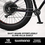 Mongoose Argus Sport Adult Fat Tire Mountain Bike, 26-inch Wheels, Tetonic T2 Aluminum Frame, Hydraulic Disc Brakes, Large Frame, Black