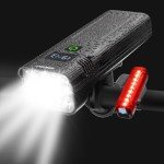 10000 Lumen Super Bright Bike Light 8 LEDs 5 Modes USB Rechargeable Bike Headlights 360° Rotatable Waterproof Bicycle Headlight Runtime 38+Hrs Digital Display Bike Lights for Night Riding,Taillight