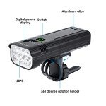 10000 Lumen Super Bright Bike Light 8 LEDs 5 Modes USB Rechargeable Bike Headlights 360° Rotatable Waterproof Bicycle Headlight Runtime 38+Hrs Digital Display Bike Lights for Night Riding,Taillight